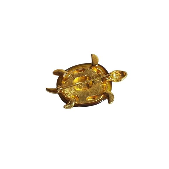 Vintage Liz Claiborne Gold Tone Turtle Brooch Pin - Picture 11 of 11
